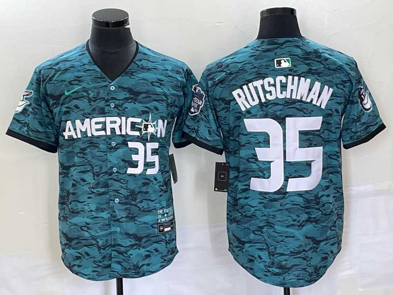 Men%27s Baltimore Orioles #35 Adley Rutschman Teal 2023 All Star Cool Base Stitched Baseball Jersey